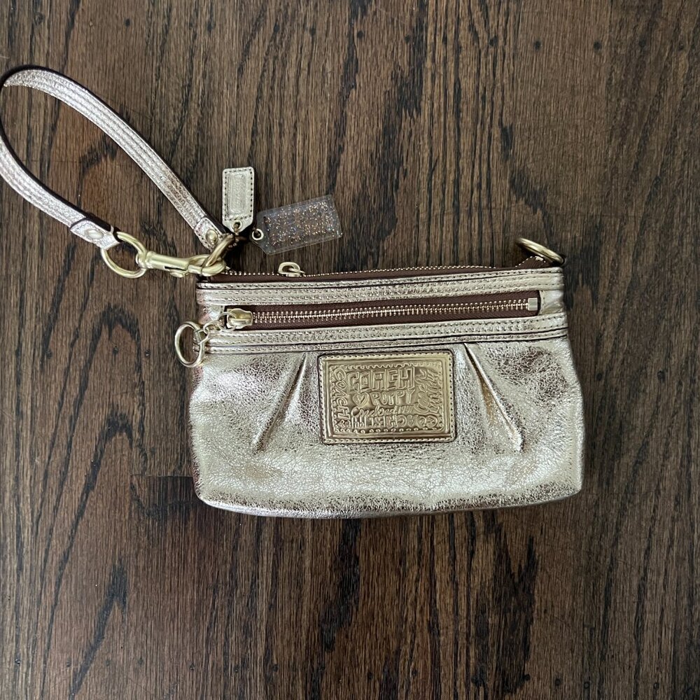 Authentic Coach Wristlet - Gold